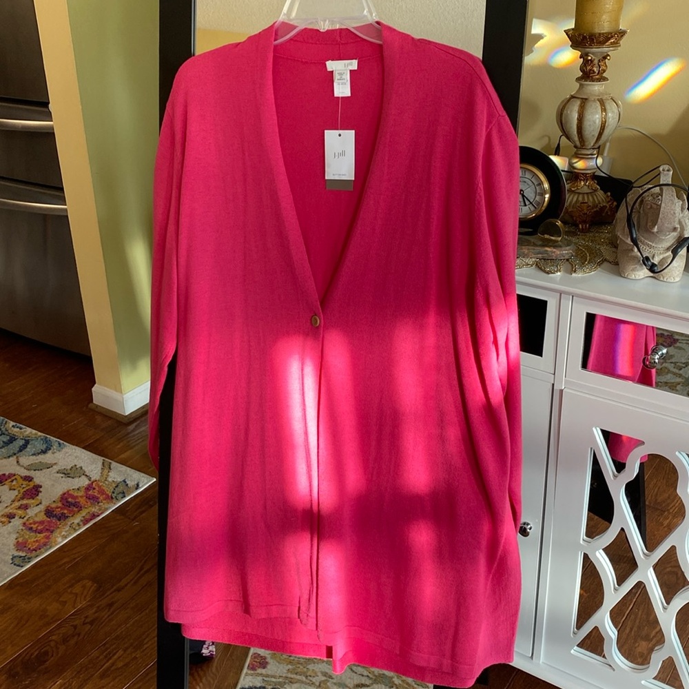 NEW J.JILL hot pink plus size sweater